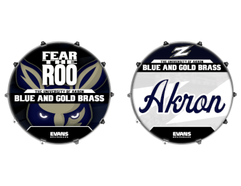 University of Akron Blue and Gold Brass - Bass Drum Design